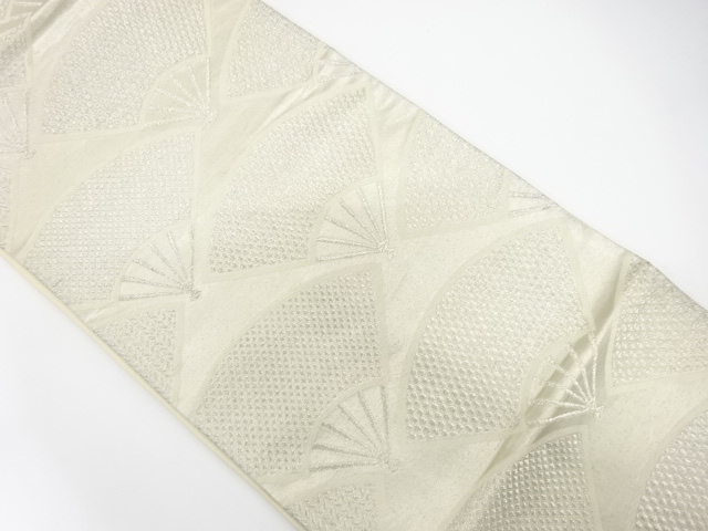 JAPANESE KIMONO / ANTIQUE FUKURO OBI / SILK / WOVEN FOLDING FAN